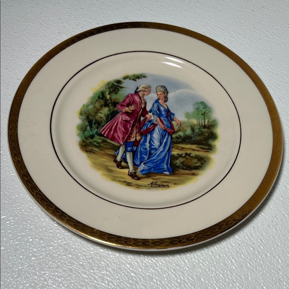 Vintage Viletta Gold Gilt Collectable Plate French Country Decor Gold Trim Rare